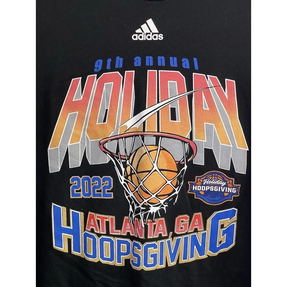Adiais Amplifier Tee Men's M‎ Shirt Long Sleeve 9th Annual Holiday Hoopsgiving